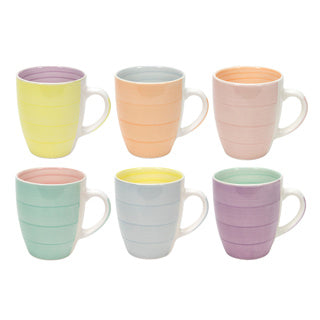 Tasse de café m oreille, 340 ml pastel 2-tone 6 assorti
