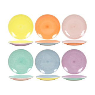 Panneau de petit-déjeuner Ø19cm 2 tons pastel, 6 assorti