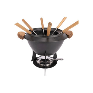 Fondue D23 cm en fonte avec 6 fourches