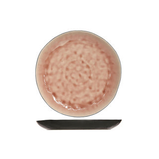 Plaque plate 27 cm rond rose de la laguna