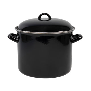 No brand marmite à soupe 24cm 8ltr émail noir