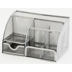 Organisateur de bureau office depot maille métallique argent