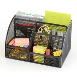 Organiseur de bureau office depot en maille métallique noir