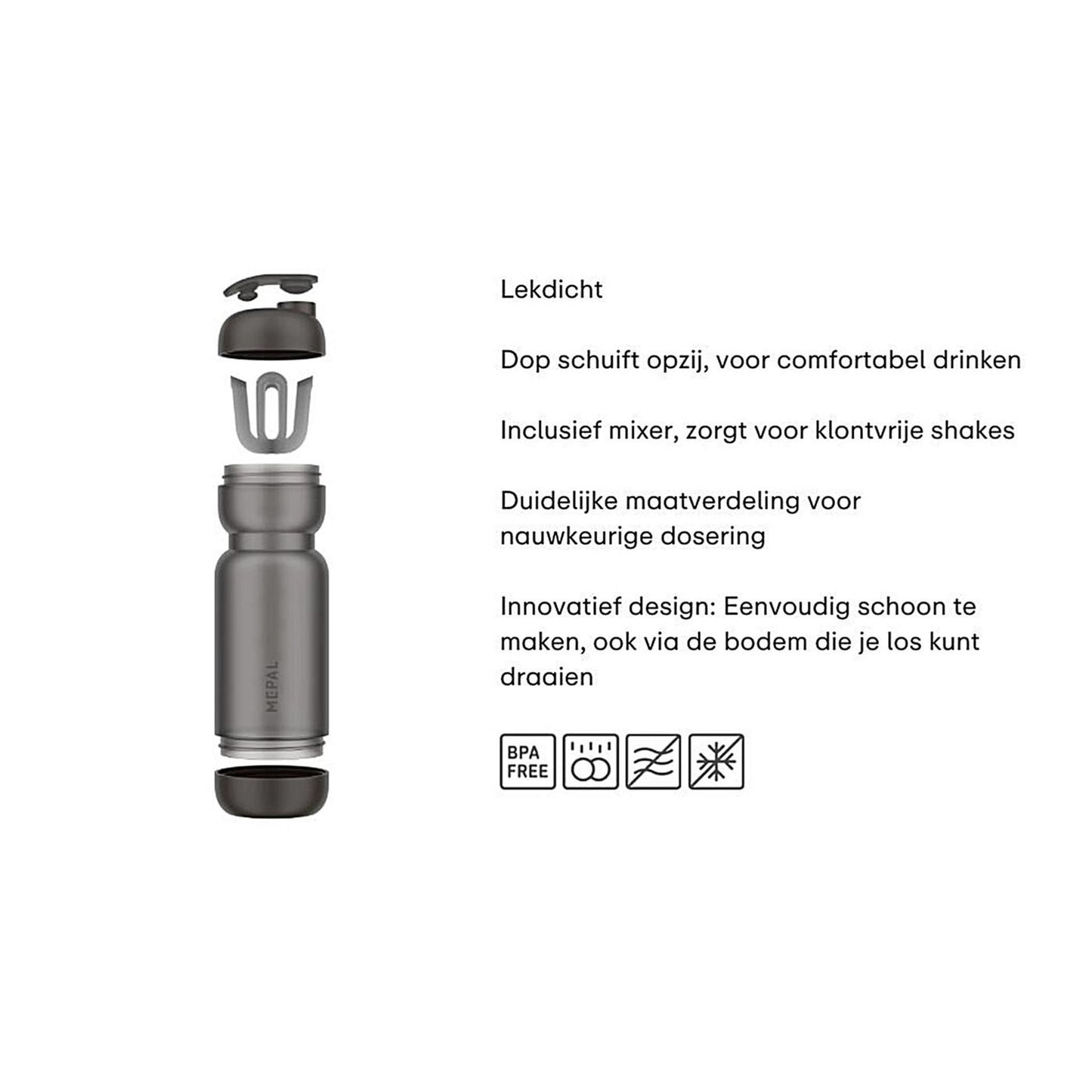 Mepal shake cup 800ml pêche orange