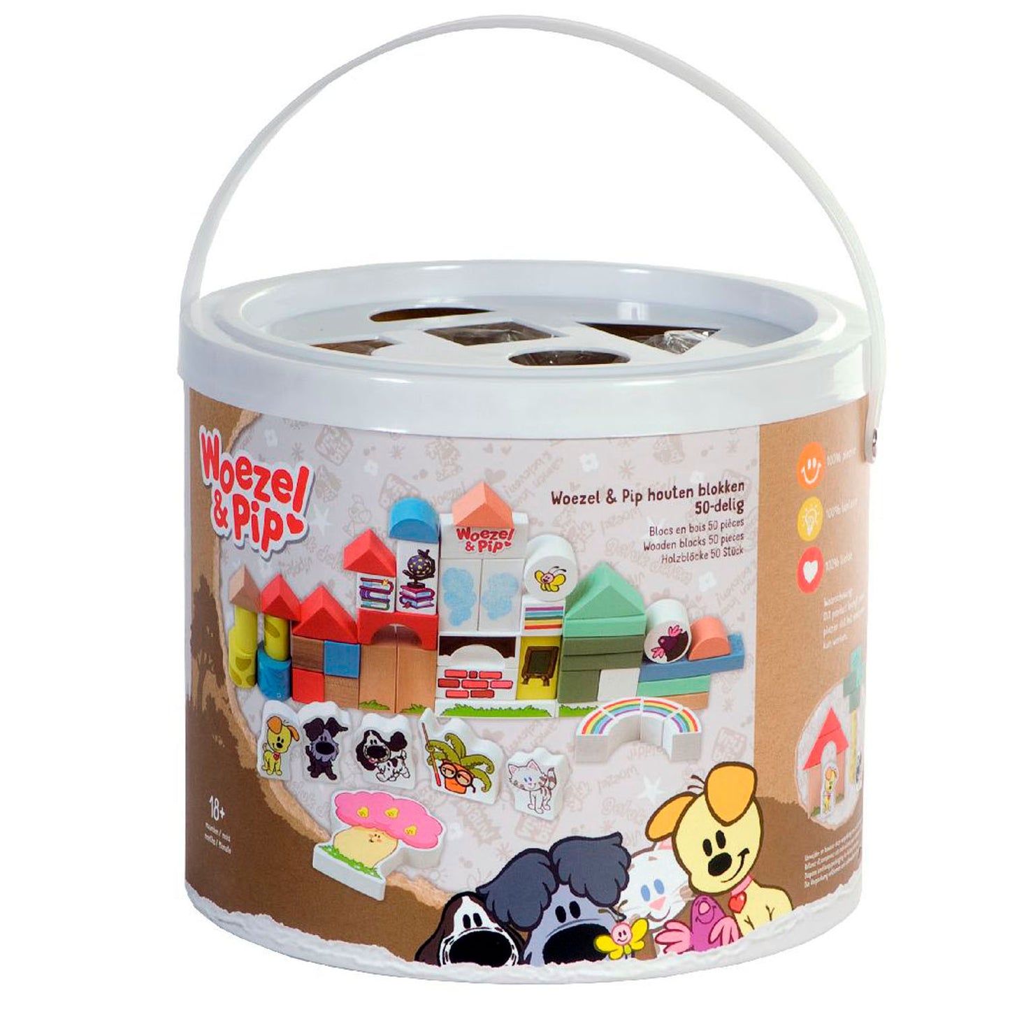 Blocs en bois de Rubo Toys et Pip 45 cm 50 pièces
