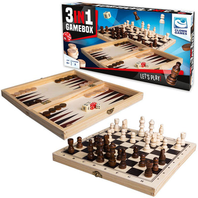 Jeux de clown boîte de jeu 3en1 en bois