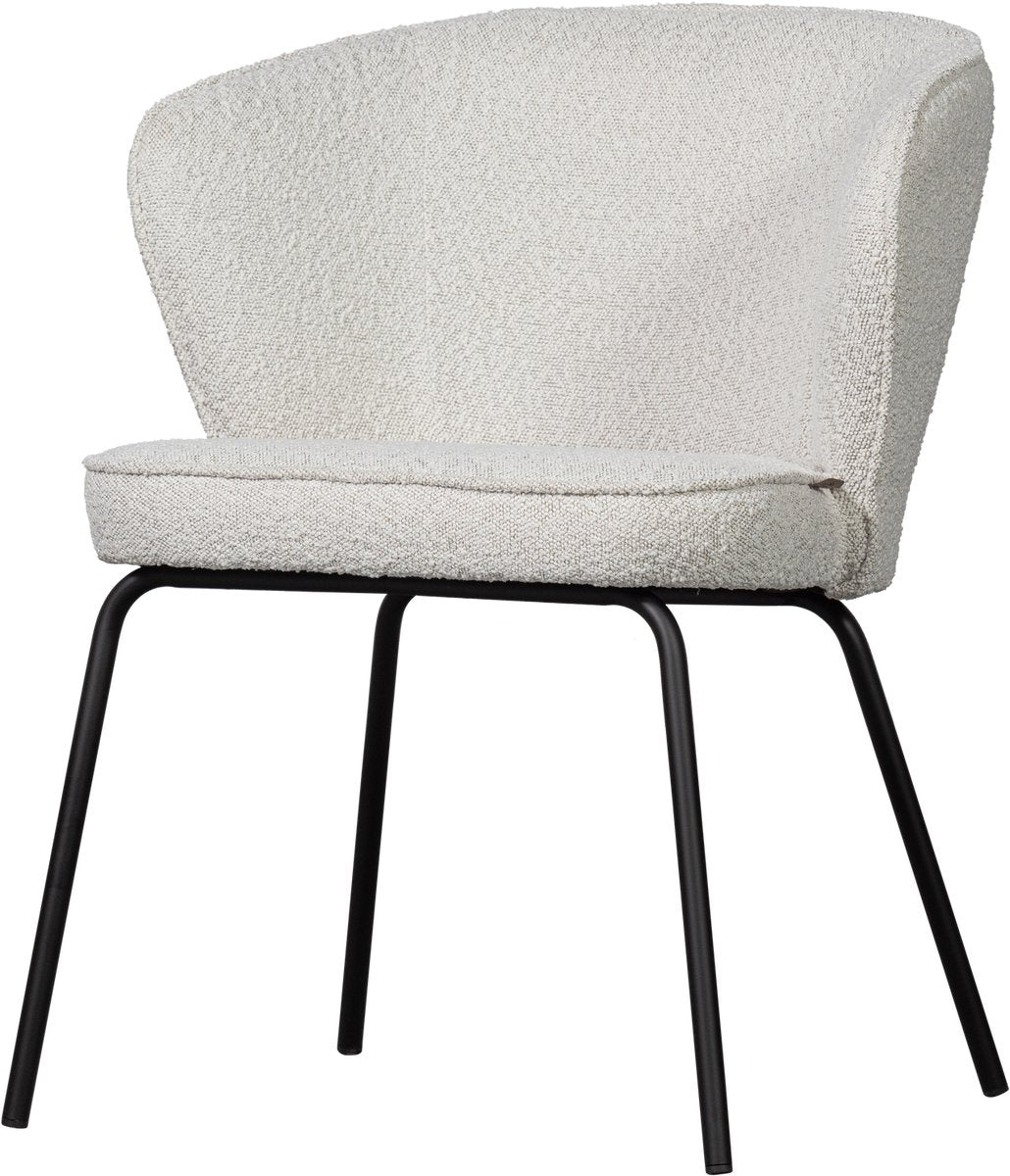 Chaise de salle à manger Woood admit - bouclé - blanc naturel - 77x60x59 cm