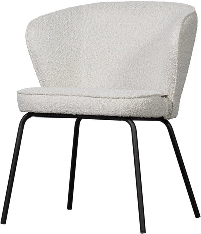 Chaise de salle à manger Woood admit - bouclé - blanc naturel - 77x60x59 cm