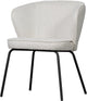 Chaise de salle à manger Woood admit - bouclé - blanc naturel - 77x60x59 cm