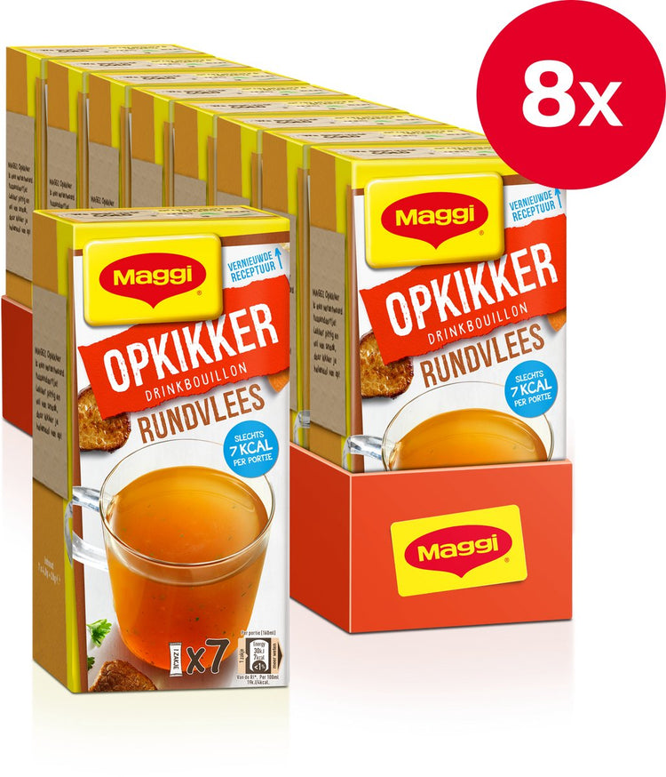 Maggi booster bouillon de bœuf à boire - 8 boîtes x 7 sachets - pack économique