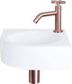 Differnz Ensemble fontaine Cleo - céramique - robinet croix cuivre rouge - 30 x 30 x 10 cm