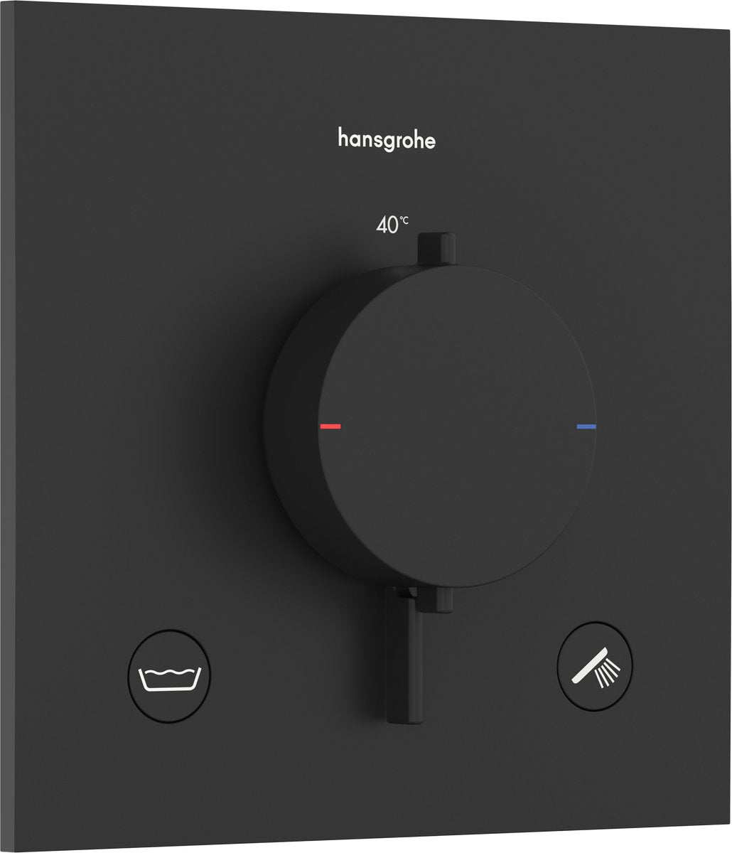 Hansgrohe ecostat confort e - thermostat intégré - thermostat ecostat - combinaison de sécurité en1717 - 2 fonctions - noir mat