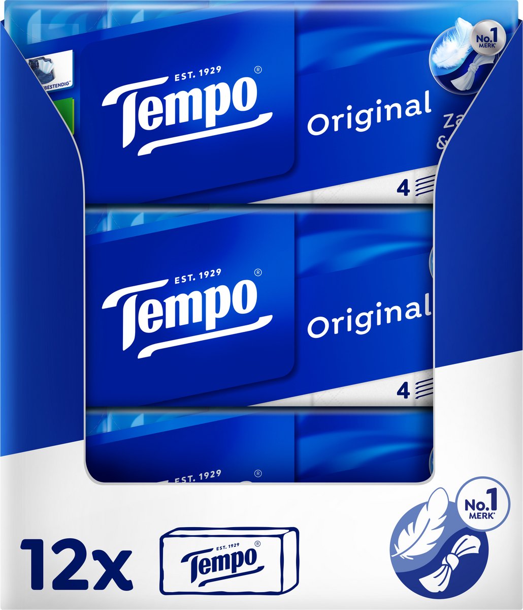Tempo original - Mouchoirs 4 épaisseurs - 12 x 10 paquets = 120 paquets