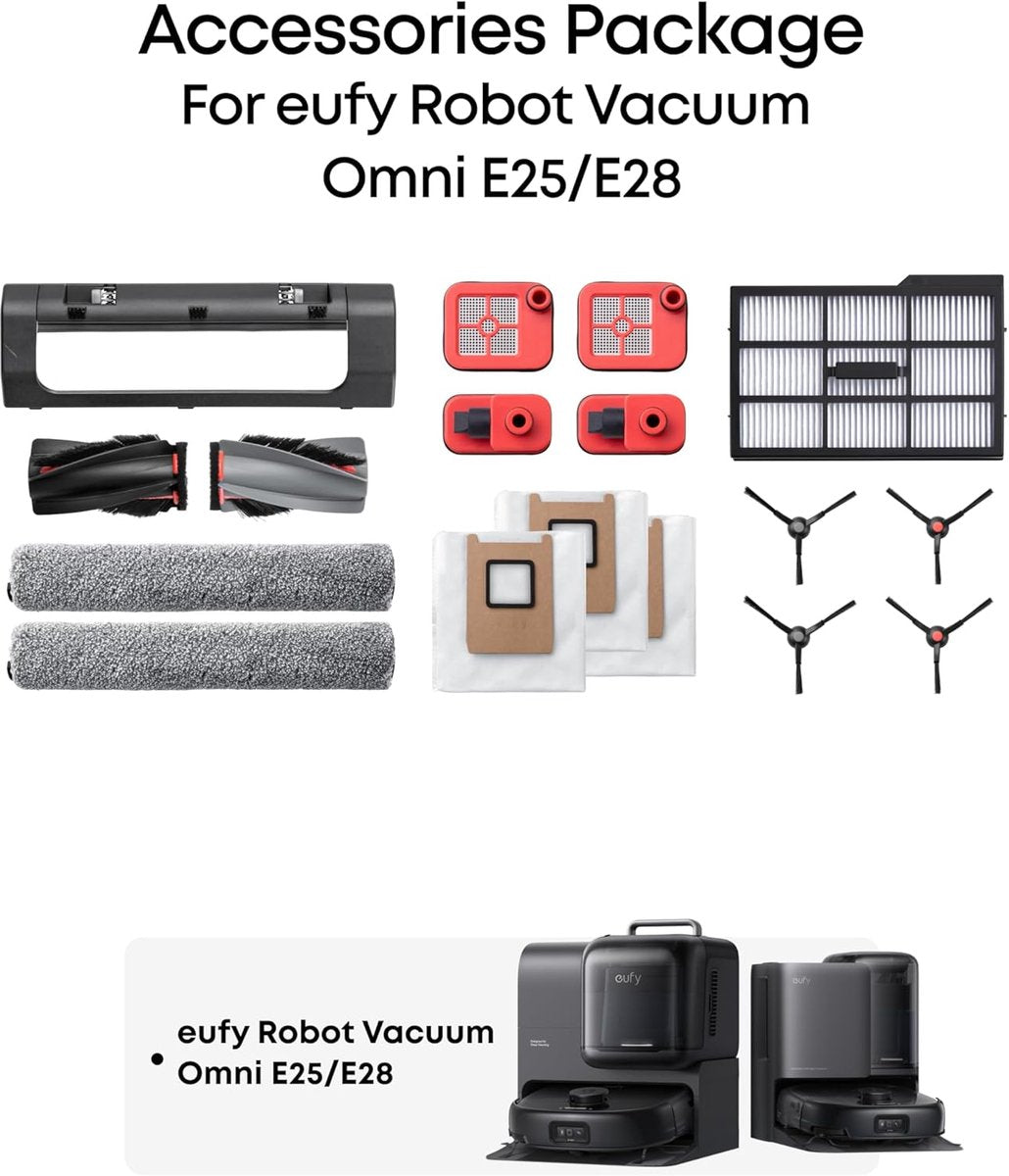 Ensemble d'accessoires Eufy pour aspirateur robot omni e25 e28