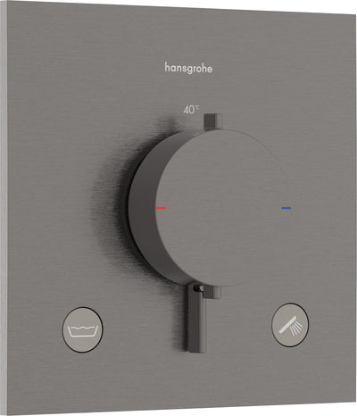 Hansgrohe ecostat confort e - thermostat intégré - thermostat ecostat - combinaison de sécurité en1717 - 2 fonctions - chrome noir brossé