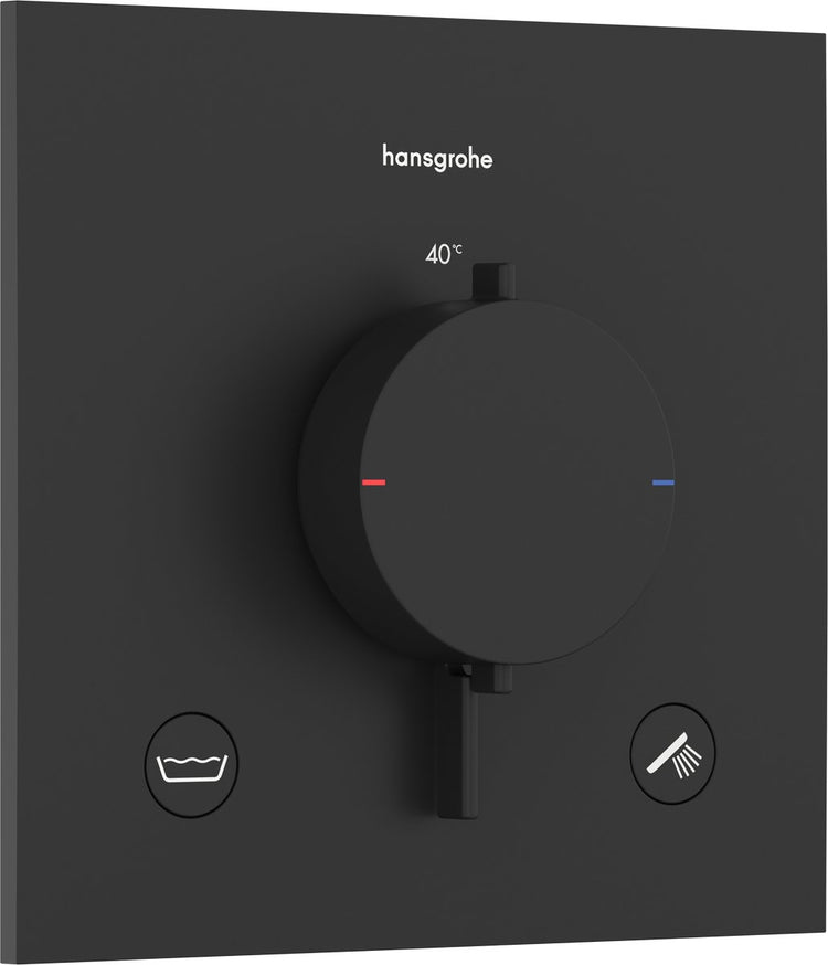 Hansgrohe ecostat confort e - thermostat intégré - thermostat ecostat - combinaison de sécurité en1717 - 2 fonctions - noir mat