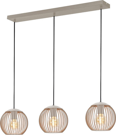 Lampe à suspension Eglo Lindero / E27 - 90 cm - couleur sable beige