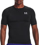 Chemise de sport Under Armour UA HG Armour Comp SS-BLK pour hommes - Noir - Blanc