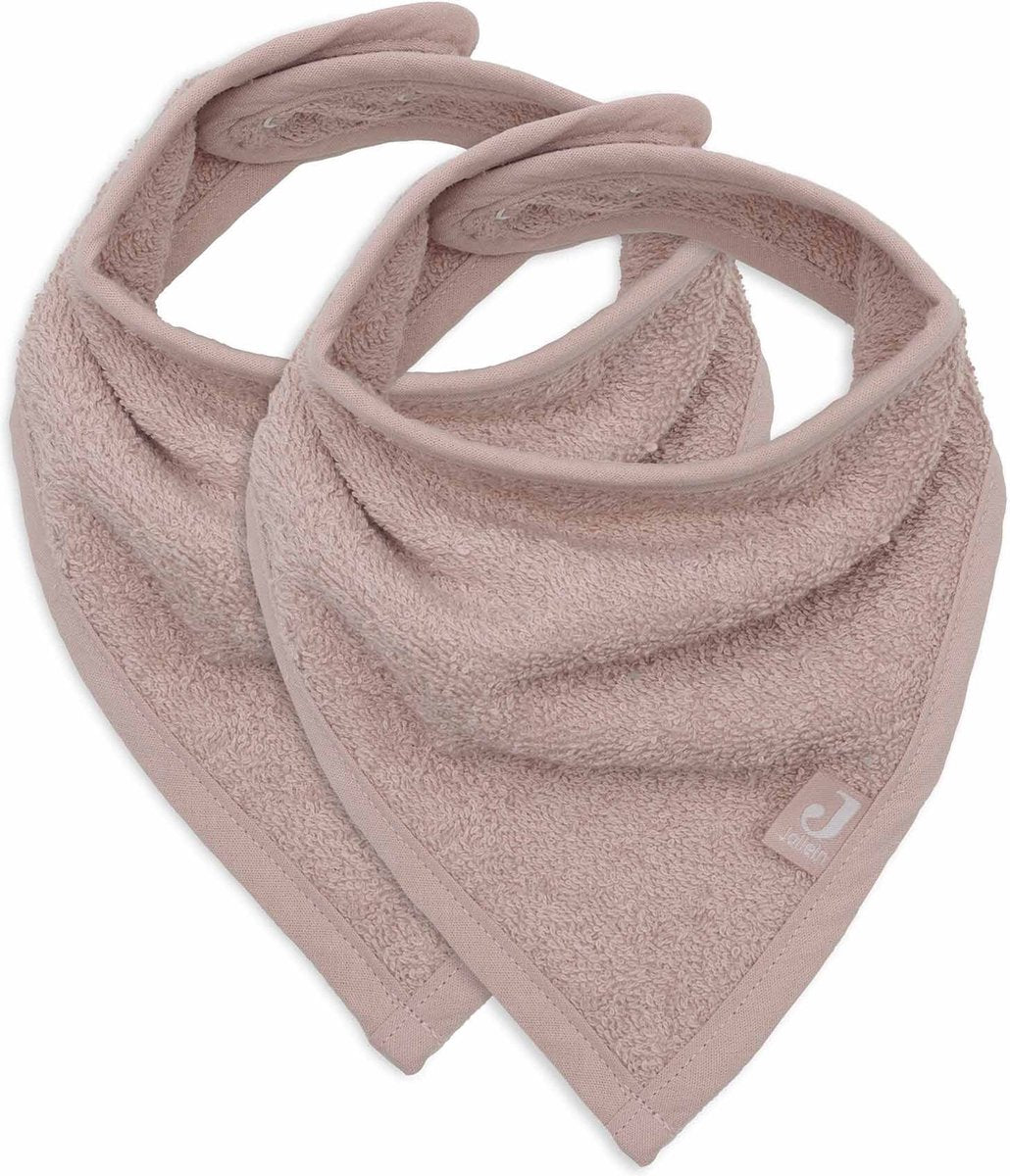 Jollein - bavoir bandana - coton - bavoirs bébé - 2 pièces - rose sauvage - 2 pièces