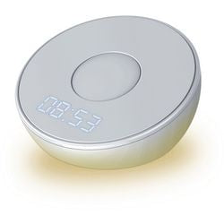 Chargeur sans fil Qi avec réveil xlayer gris clair