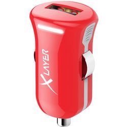 Chargeur voiture USB xlayer color line rouge