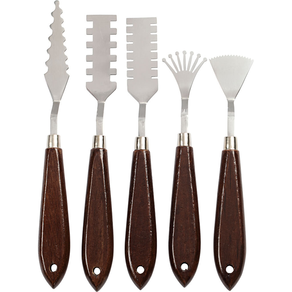 Creativ company set de couteaux à palette avec motif, l: 17-21 cm, l: 2-3 cm, 5 pièces 1 boîte