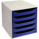 Commode office depot 5 tiroirs gris bleu
