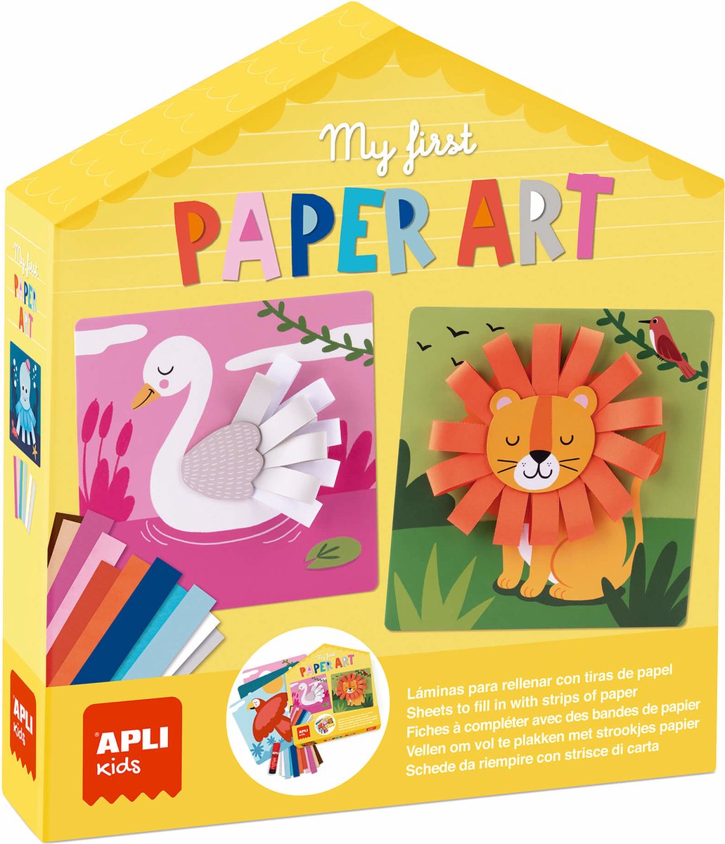 Apli kids apli - mon premier art papier (6 cartes et papier et colle