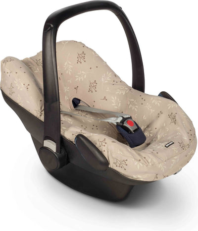 Dooky housse de siège 0+ housse de siège auto feuilles romantiques beige - housse de siège auto universelle maxi cosi cabriofix, housse maxi cosi galet, housse maxicosi, cybex et plus - housse de siège auto bébé universelle