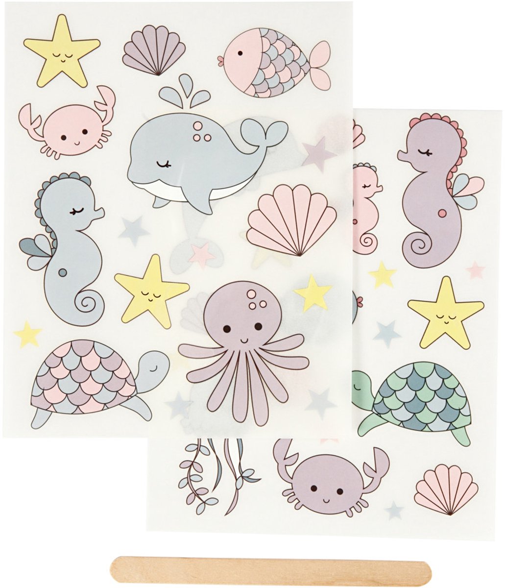 Creativ Company Rub-on Stickers Ocean, 2 feuilles