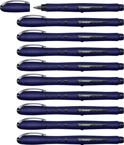 Stabilo travailleur+ - roller 0,5 mm - naturecolors fleurs sauvages - bleu outremer - boîte de 10 pièces