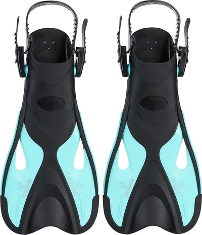 Dauphin Atlantis - palmes - palmes - sangle de talon réglable - pour natation snorkeling - enfants - noir turquoise - 30-36