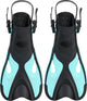 Dauphin Atlantis - palmes - palmes - sangle de talon réglable - pour natation snorkeling - enfants - noir turquoise - 30-36