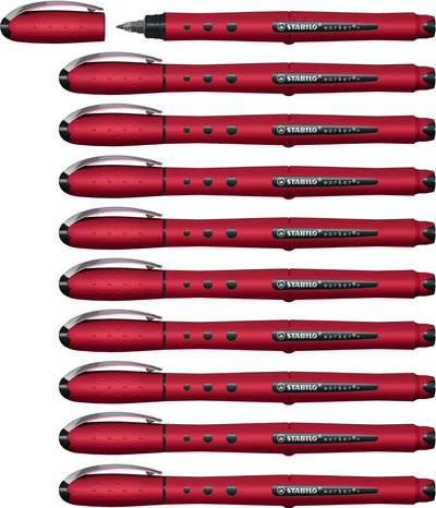 Stabilo travailleur+ - roller 0,5 mm - naturecolors fleurs sauvages - bordeaux - boîte de 10 pièces