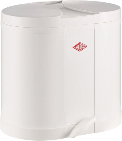Poubelle éco-collecteur Wesco | 30 litres | poubelle à pédale duo (2x15 litres) | métal - blanc | tri des déchets - fabriqué en Allemagne