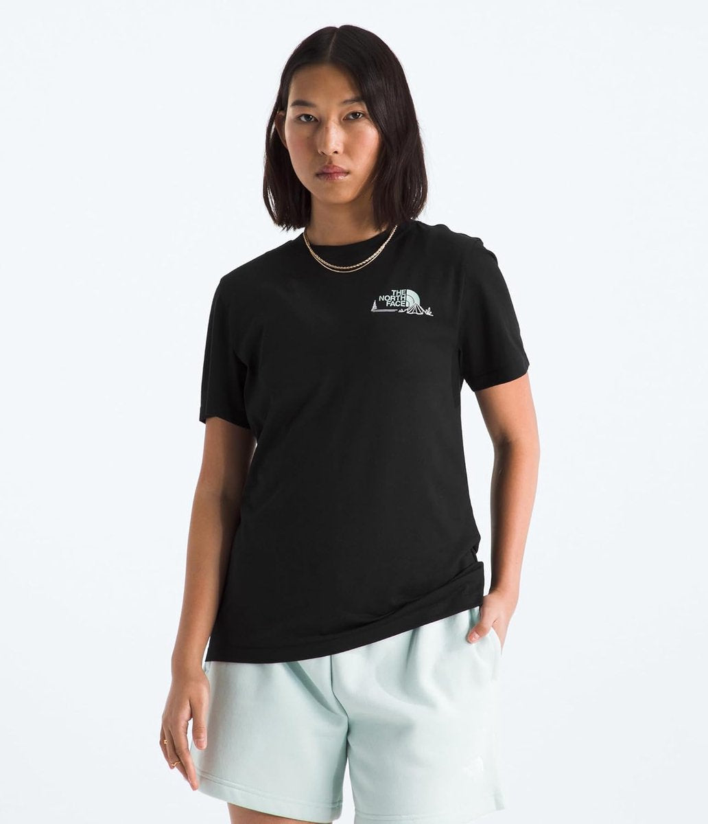 The North Face W Monte Regular Short Sleeve Tee-Graphic Chemise d'extérieur pour femme - Noir Tnf