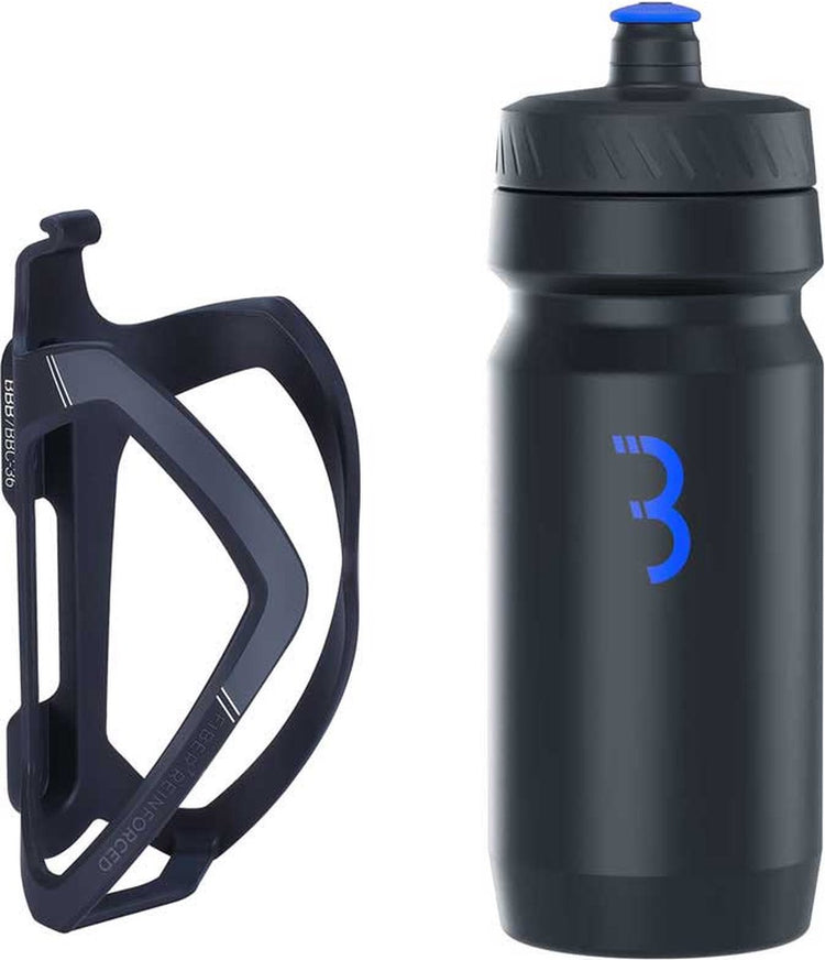 Bbb cycling flexcage - porte-bidon léger avec bouteille - 550 ml - noir bleu - vélo de course VTT - porte-gourde vélo - bbc-36c