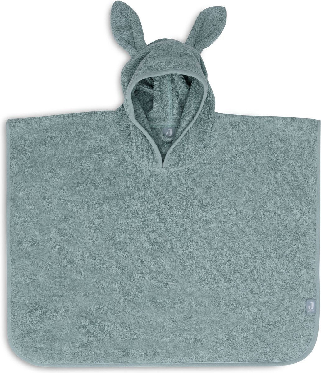 Jollein - poncho de bain bébé éponge - cape de bain enfant avec capuche - vert d'eau