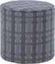 Woood pouf sarli haut design - chenille - gris bleu - 46x46x46