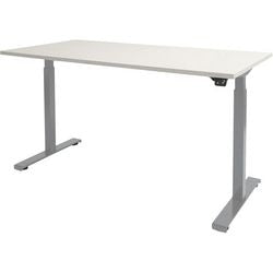 Bureau assis-debout Schavenburg Dextro Basic piètement en T blanc lime