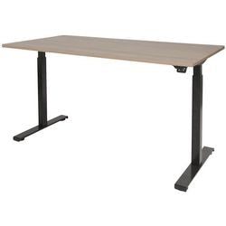 Bureau assis-debout Schavenburg Dextro Basic Pied en T Cerisier Havane