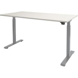 Bureau assis-debout Schavenburg Dextro Basic piètement en T blanc lime