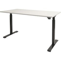 Bureau assis-debout Schavenburg Dextro Basic piètement en T blanc lime