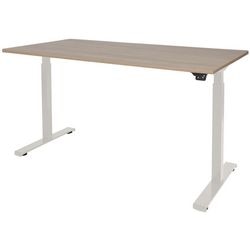 Bureau assis-debout Schavenburg Dextro Basic Pied en T Cerisier Havane