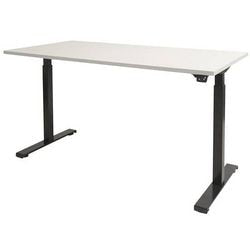 Bureau assis-debout Schavenburg Dextro Basic piètement en T blanc lime
