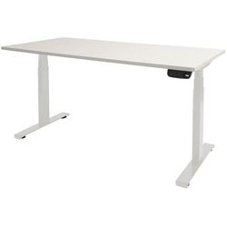 Bureau assis-debout Schavenburg Dextro Plus piètement en T blanc lime
