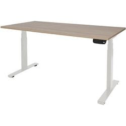 Bureau assis-debout Schavenburg Dextro Plus pied en T Cerisier Havane