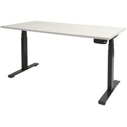 Bureau assis-debout Schavenburg Dextro Plus piètement en T blanc lime