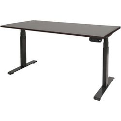Bureau assis-debout Schavenburg Dextro Plus pied en T Cerisier Havane