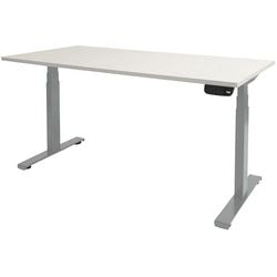 Bureau assis-debout Schavenburg Dextro Plus piètement en T blanc lime